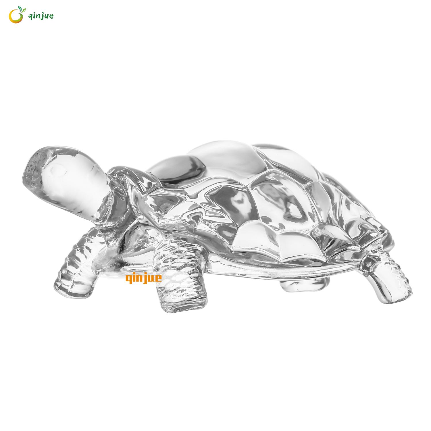QINJUE Home Ornaments Gorgeous Crafts Figurines Glass Tortoise Gift Souvenirs for All Occasion Home Decorative Collectibles Handmade Art