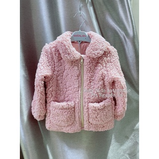 Áo khoác lông cừu bé gái hm auth 18-24m