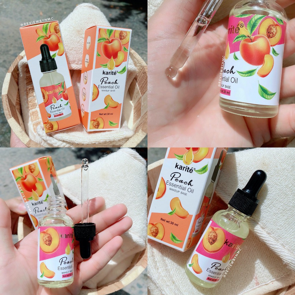 Tinh dầu lót nền trang điểm Hương Đào Essential Oil makeup Base Karite Peach