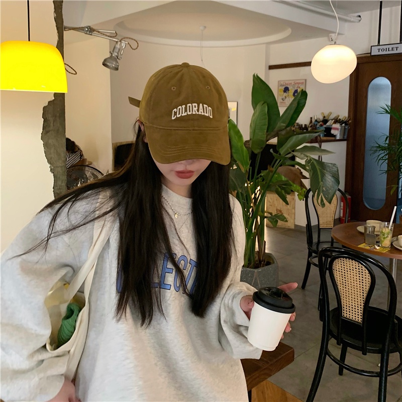 Mũ Lưỡi Trai Thêu Chữ Chất Liệu Cotton Thời Trang Dành Cho Nữ