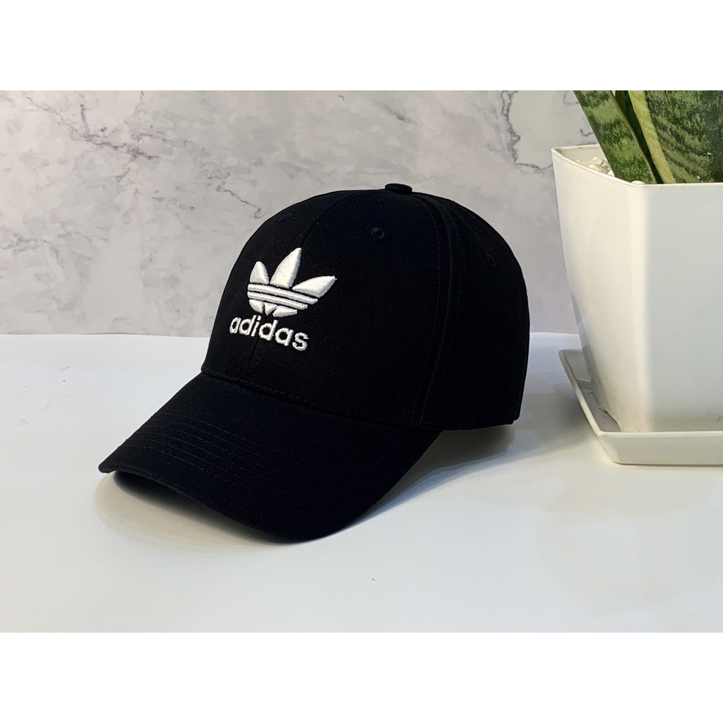 Nón kết lưỡi trai Mũ Adidas đen logo thêu trắng dành cho nam nữ Free size - Full hộp