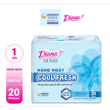 {CHÍNH HÃNG} - Băng vệ sinh Diana hàng ngày Sensi Cool Fresh / Kháng Khuẩn 20 miếng/gói