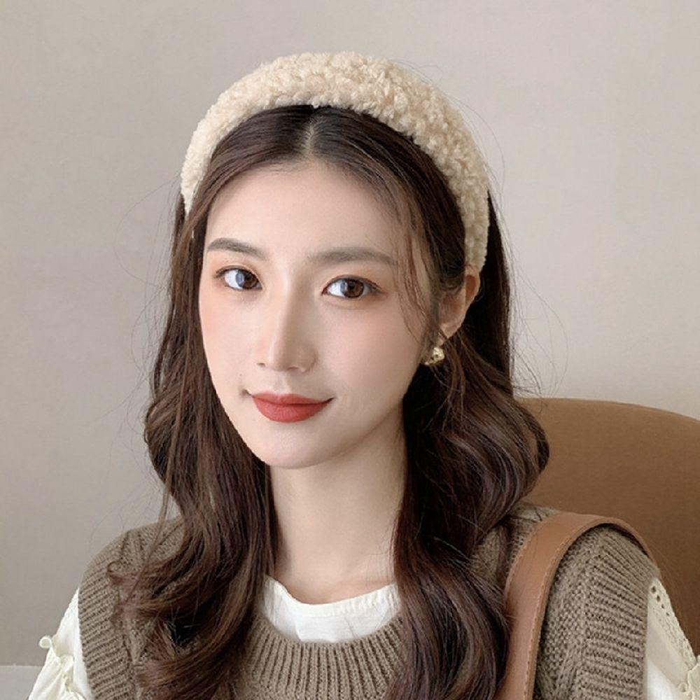 Băng Đô Lông Cừu Dày Dặn Phong Cách Pháp Cổ Điển Dành Cho Nữ Rửa Mặt