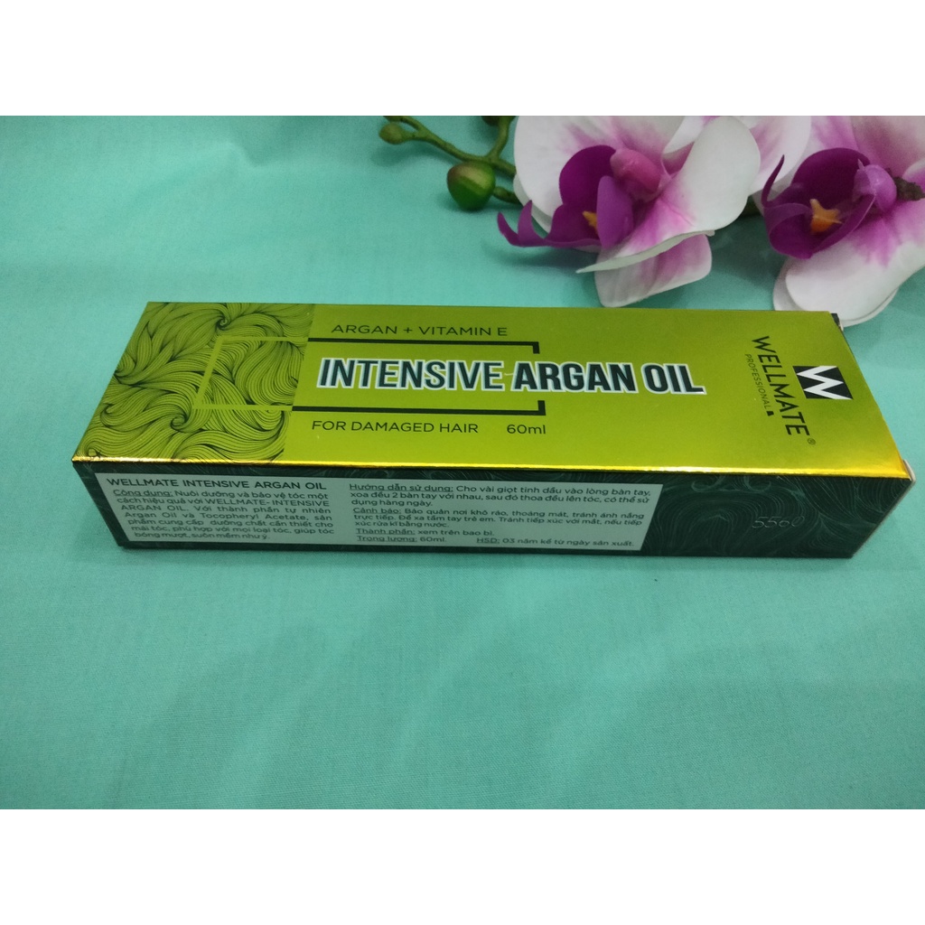 Tinh dầu dưỡng tóc Intensive Argan Oil 60ml wellmate lọ màu vàng - Trường Thọ, TĐ