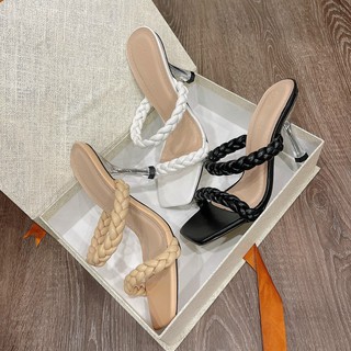 Guốc nữ 7P hai quai đan bím Siêu sang - Guốc nữ gót 7P Chile