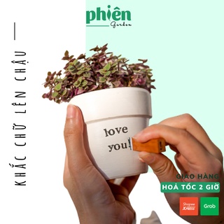 In chữ lên chậu đất nung, chậu tráng men