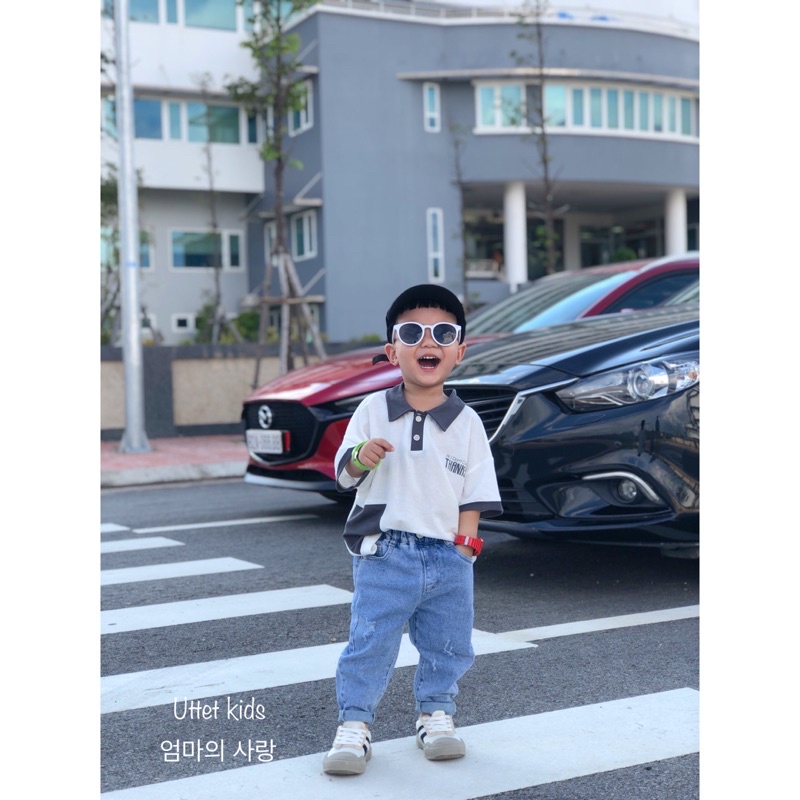ÁO THUN CỔ POLO CHO BÉ GÁI VÀ BÉ TRAI 095 SIZE 90 ĐẾN 130