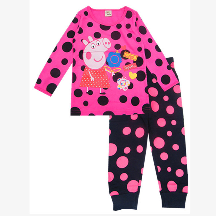 HELLO KITTY Bộ Đồ Ngủ Pijama Dài Tay In Hình Heo Peppa Dễ Thương Cho Bé Từ 1-7 Tuổi