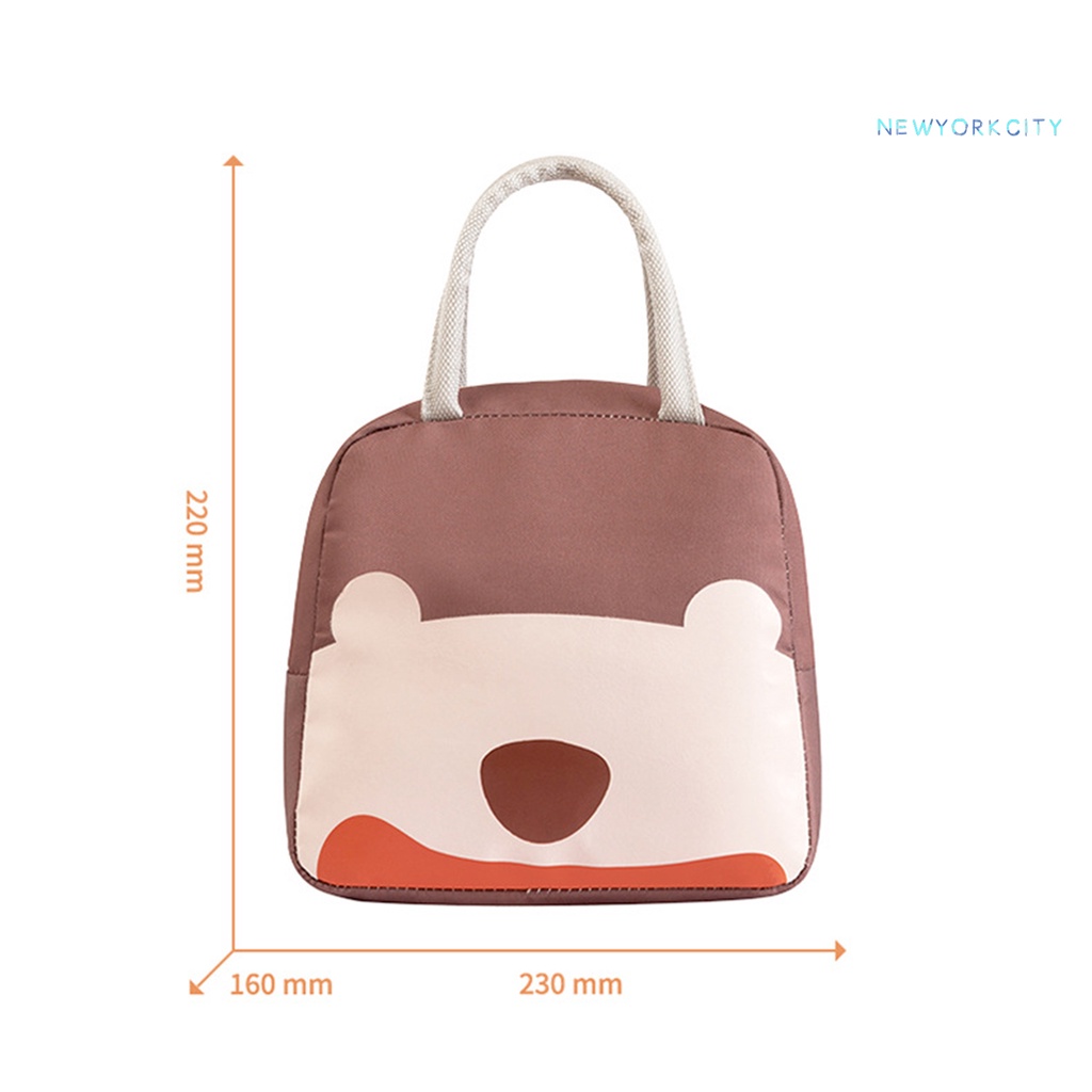 Túi Giữ Nhiệt Đựng Hộp Cơm Trưa In Họa Tiết Hoạt Hình Dễ Thương Tiện Dụng Mang Theo Dã Ngoại