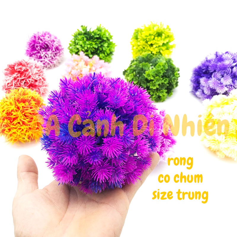 Mô hình cây rong CỎ CHÙM bằng nhựa trang trí hồ cá cảnh