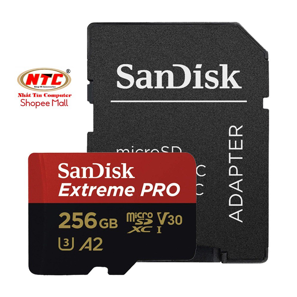 Thẻ nhớ MicroSDXC SanDisk Extreme Pro V30 U3 4K A2 256GB R170MB/s W90MB/s (Đen)