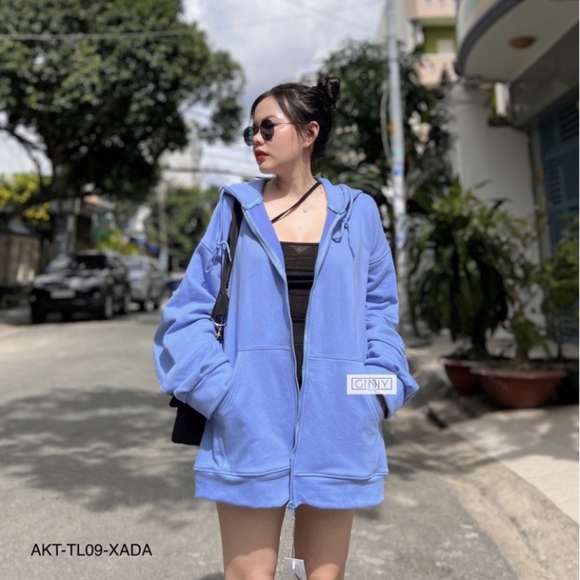 Áo khoác chống nắng thun zip Alina TL09, kiểu dáng đơn giản dễ mặc, áo khoác có nón, áo khoác mặc cặp với mẹ | MIUCO