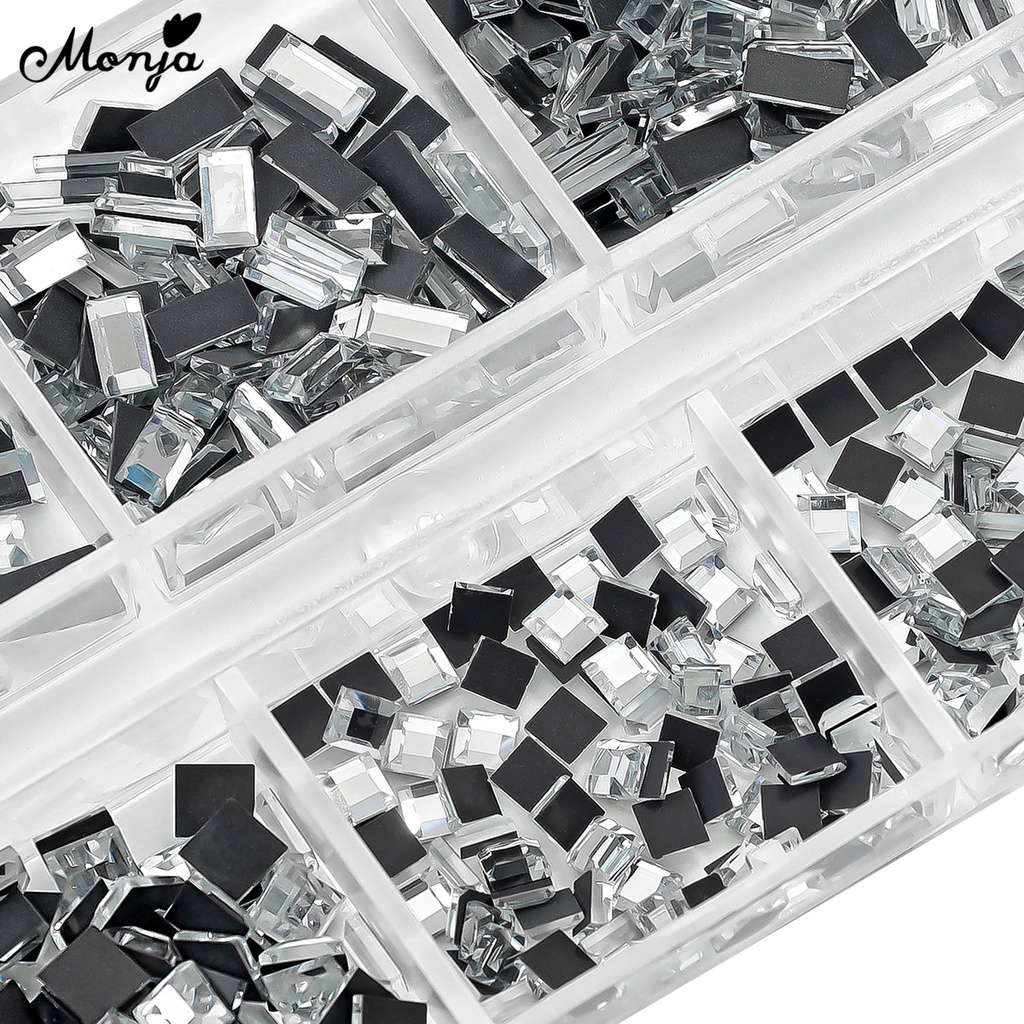 MONJA [Hàng mới về] Hộp 6 ngăn đá đính trang trí móng tay 3d tùy chọn kiểu dáng
