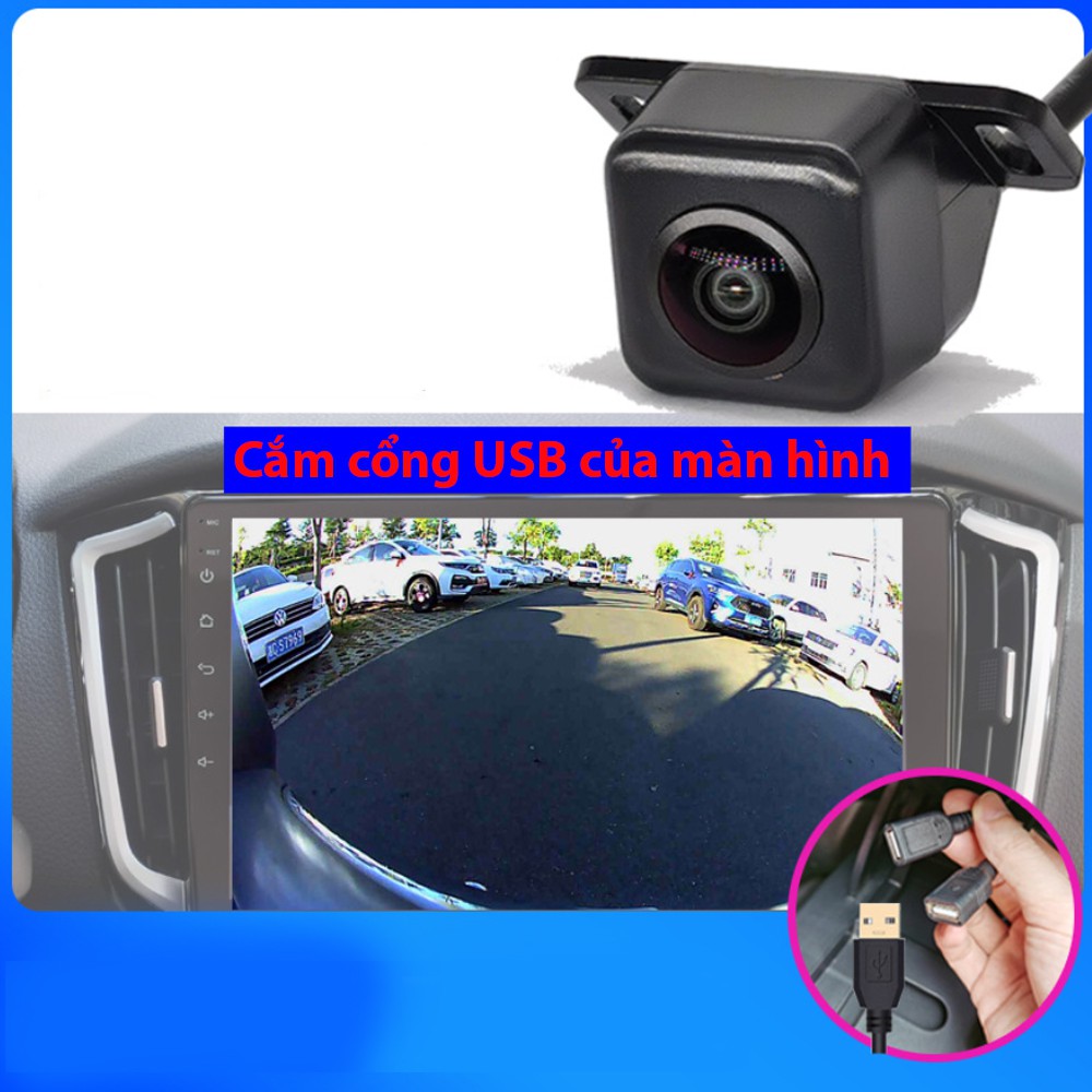 Camera tiến cho ô tô, dùng với màn hình android, độ phân giải HD 720P, góc quan sát 170 độ