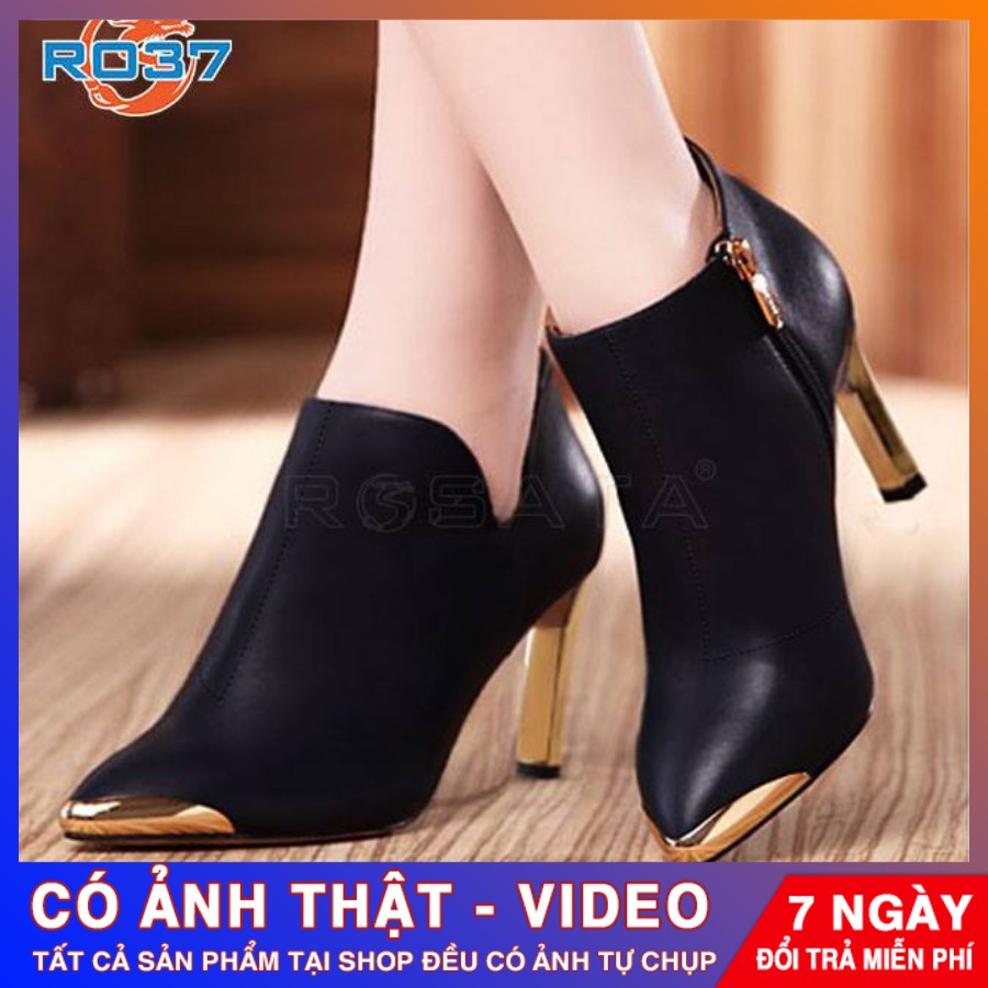 Giày boots thời trang cao cấp ROSATA RO37 7p gót nhọn - HÀNG VIỆT NAM - BKSTORE