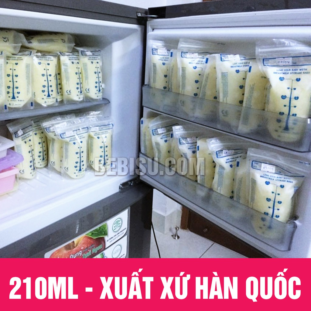 [ Tặng 1 ống hút sữa] - Túi trữ sữa Unimom( hộp 30 túi) Hàn Quốc chính hãng - 210ml