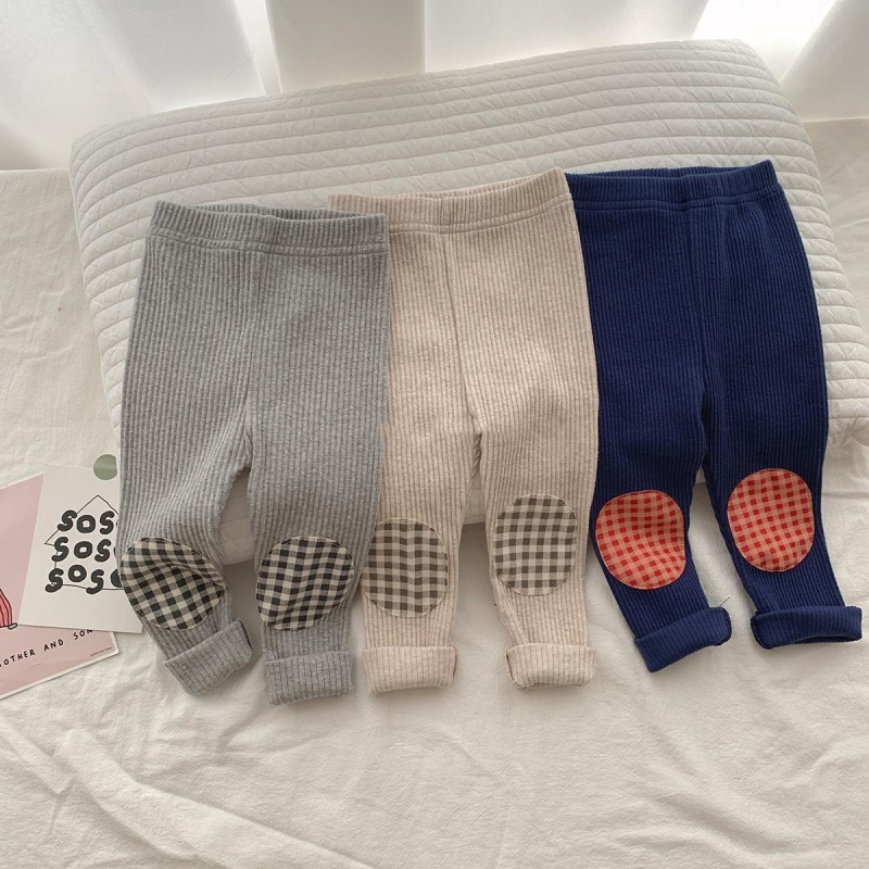 Quần legging cotton co giãn xinh xắn giữ ấm cho bé trai và bé gái