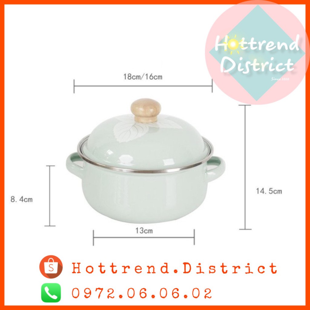 Nồi Dâu Inox Tráng men chuyên dụng Bếp Từ, dung tích 1.5L