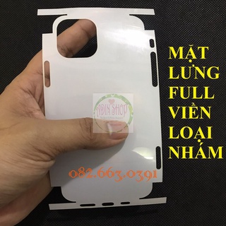 Dán PPF bóng, nhám cho IPhone 12/ IPhone 12 pro/IPhone 12 pro max/IPhone 12 mini màn hình, mặt lưng, full lưng viền