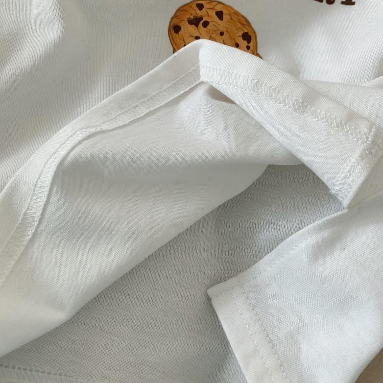 Áo thun ngắn tay cotton in hình dễ thương cho bé