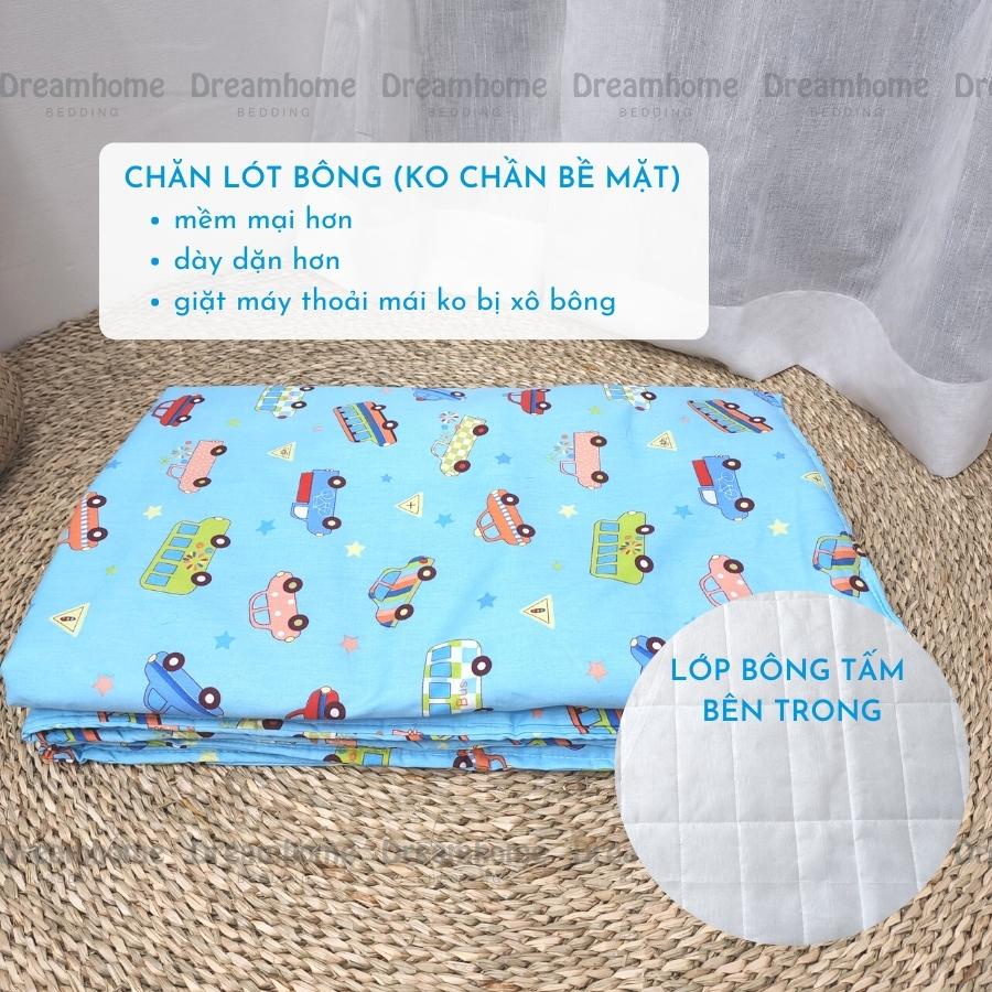 Chăn hè cho bé cotton 100% DREAMHOME lót bông tấm mỏng mát 1m2x1m5, cho trẻ em từ 2 tuổi dùng mùa hè thu, mang đi học