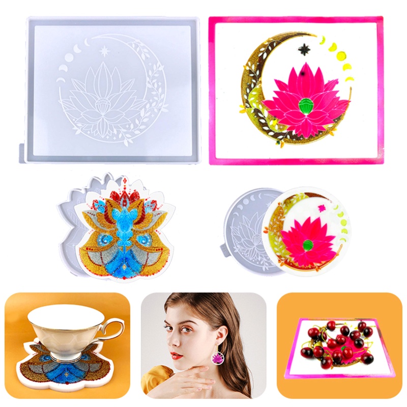 Sa Khuôn Silicon Làm Đế Lót Ly Hình Hoa Sen Độc Đáo