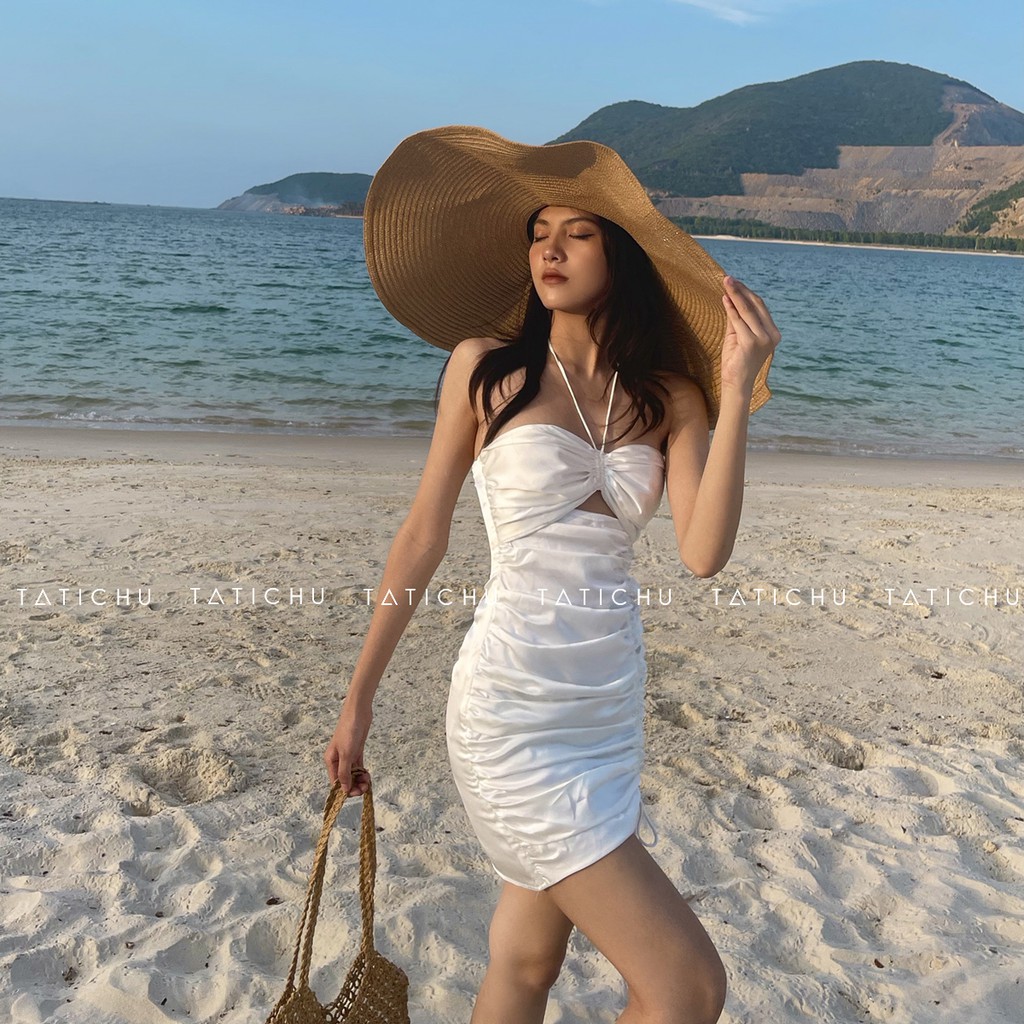 USHA DRESS - Đầm dây cột, body nhún 1 bên sườn, đầm cột dây sexy | BigBuy360 - bigbuy360.vn