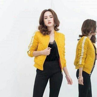 Áo khoác phao dù phối sọc