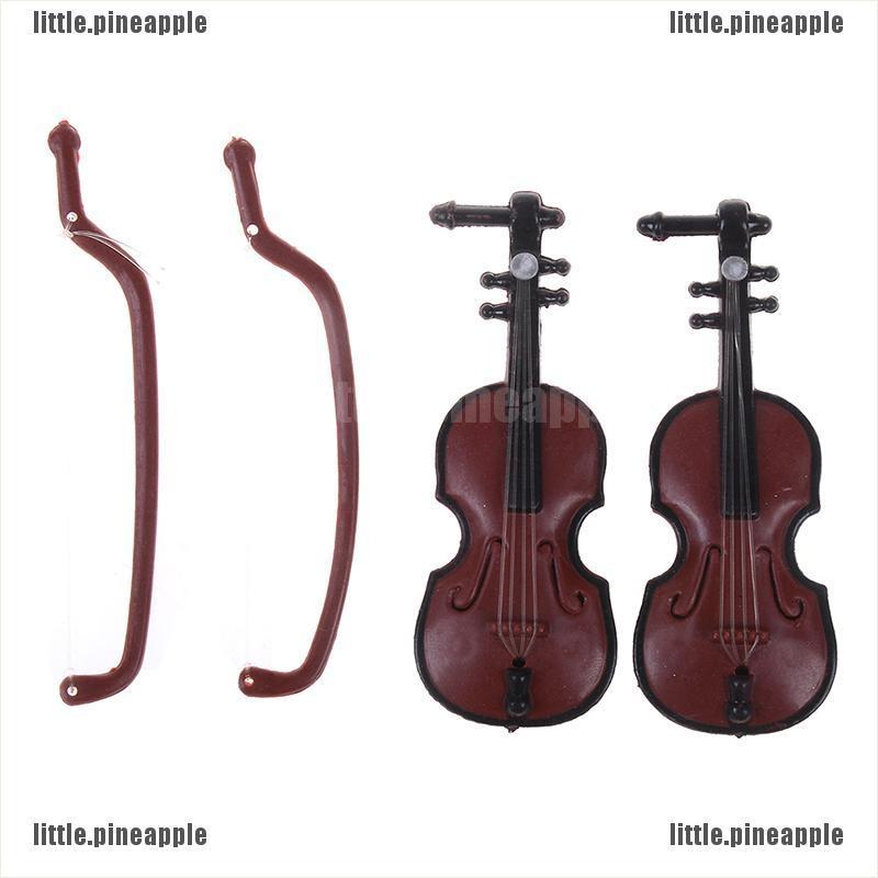 Set 2 Mô Hình Đàn Violin Mini Trang Trí Nhà Búp Bê