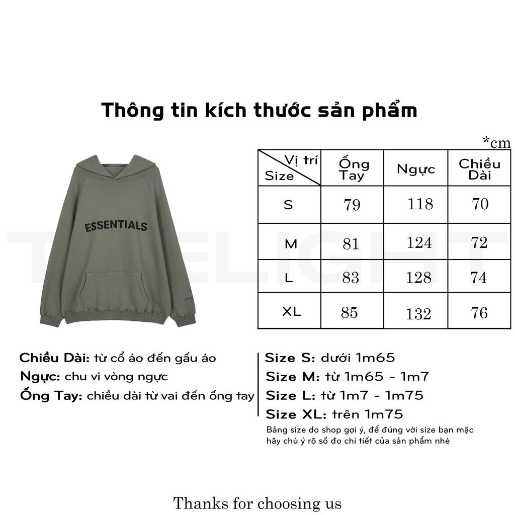 Áo hoodie Esentials hàng loại 1 bao chất lượng nỉ bông + hộp