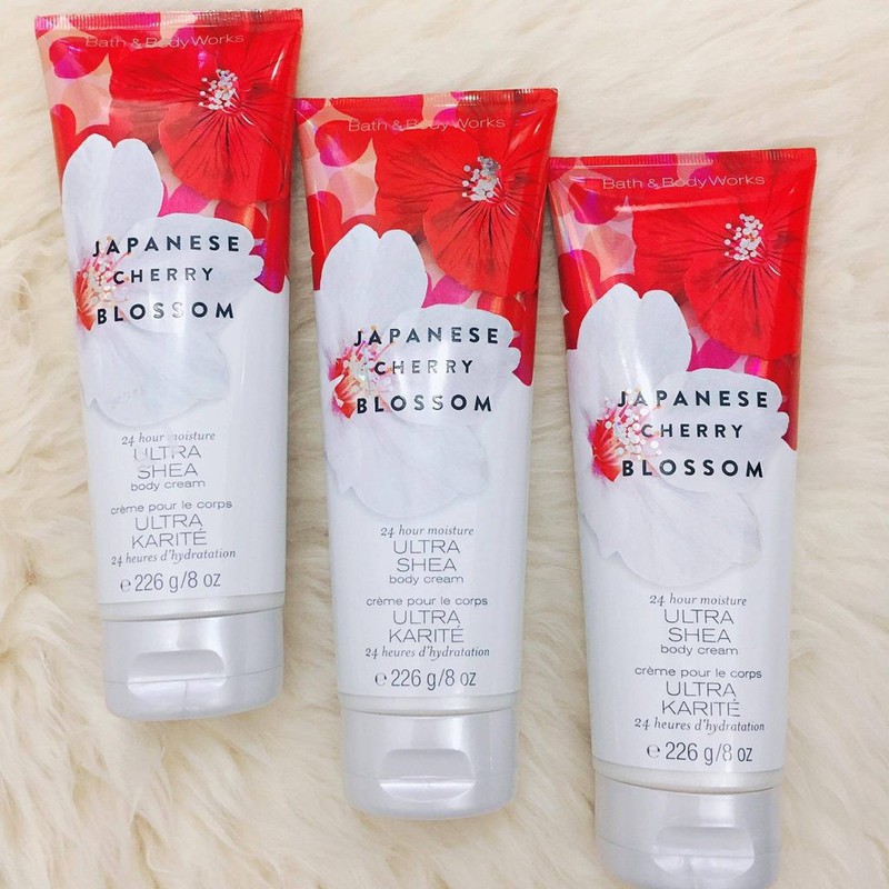 Kem Dưỡng Thể Bath & Body Works Japanese Cherry Blossom 24 Hour Moisture Ultra Shea Body Cream