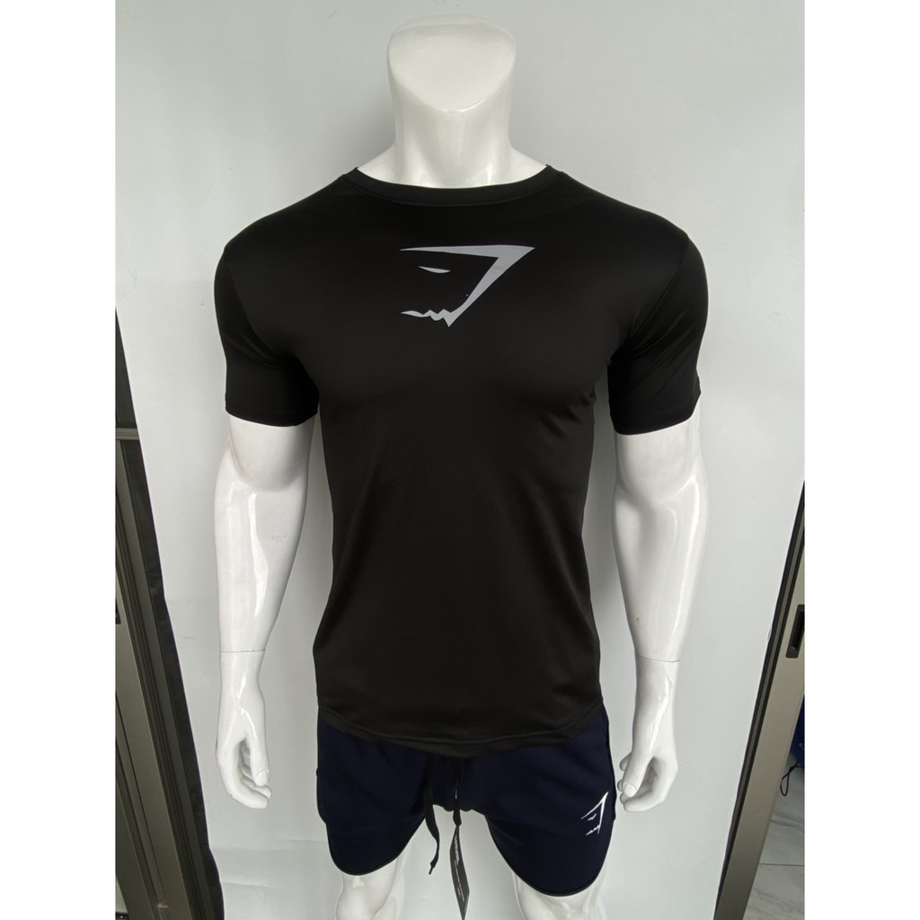 Áo thun cao cấp Gymshark logo phản quang - Áo thun tập gym chất poly dày xuất dư xịn - BiT Fitness TEE.GS.LGH