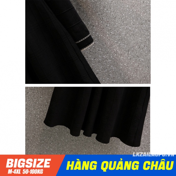 BIGSIZE nữ 45-100kg Váy Đầm len dệt kim dáng xoè tay dài mùa thu - Phong cách Pháp - quảng châu cao cấp