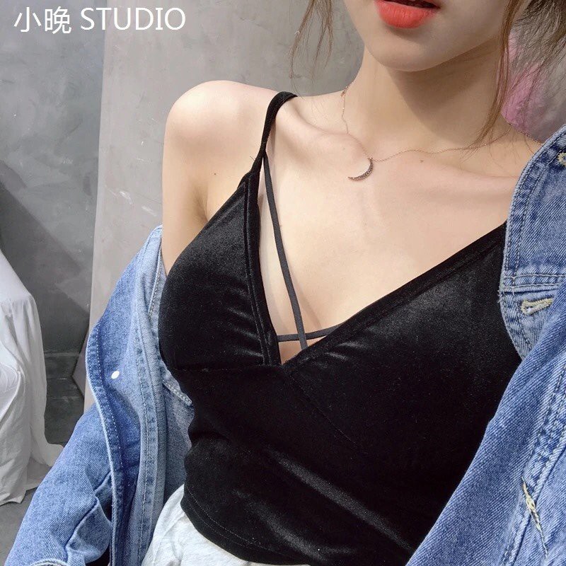 Áo hai dây nhung quyến rũ TTS0230