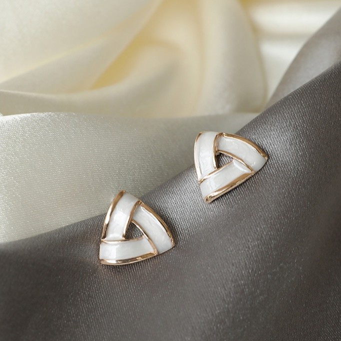 Bông Tai Mạ Bạc 2023 Kiểu Hình Học Đơn Giản Phong Cách Hàn Quốc Mới