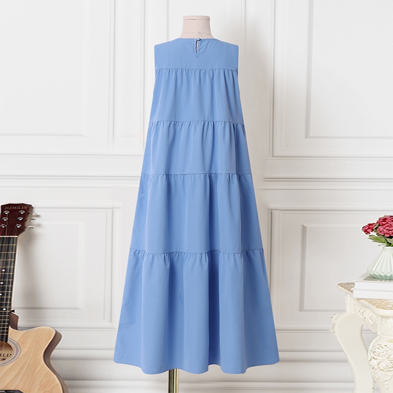 Đầm maxi ZANZEA không tay cổ tròn dáng rộng thời trang nữ tính thanh lịch