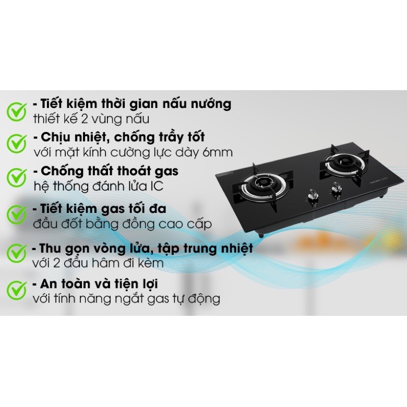 Bếp gas âm sakura SG-2525GB