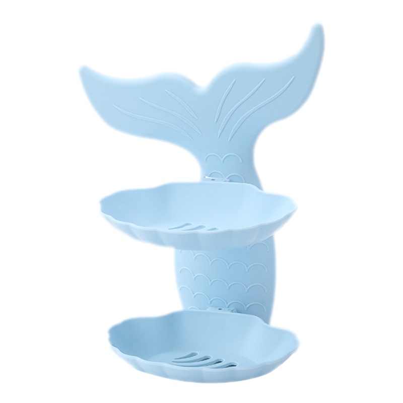 Khay Đựng Xà Phòng Hai Tầng Hình Cá Dễ Vệ Sinh