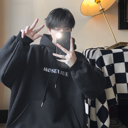 Áo Khoác Hoodie Dáng Rộng Phong Cách Đường Phố Mỹ Thời Trang Thu Đông Dành Cho Nam S-5XL