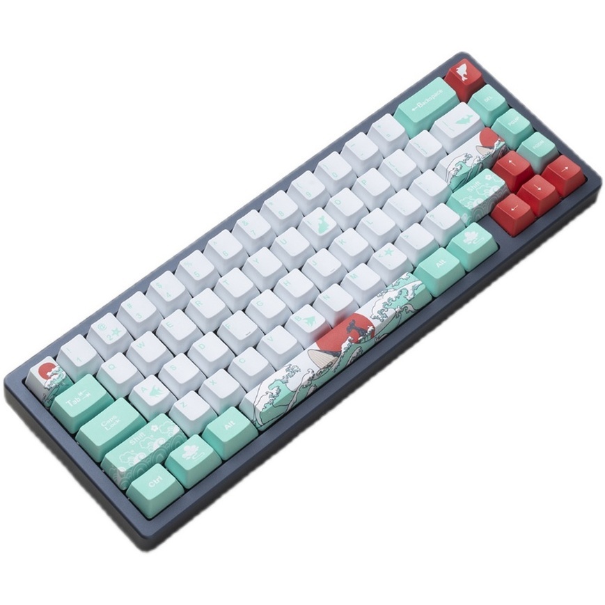 123 phím Coral Sea Keycap OEM Profile anime PBT DYE-SUB bàn phím cơ học keycaps