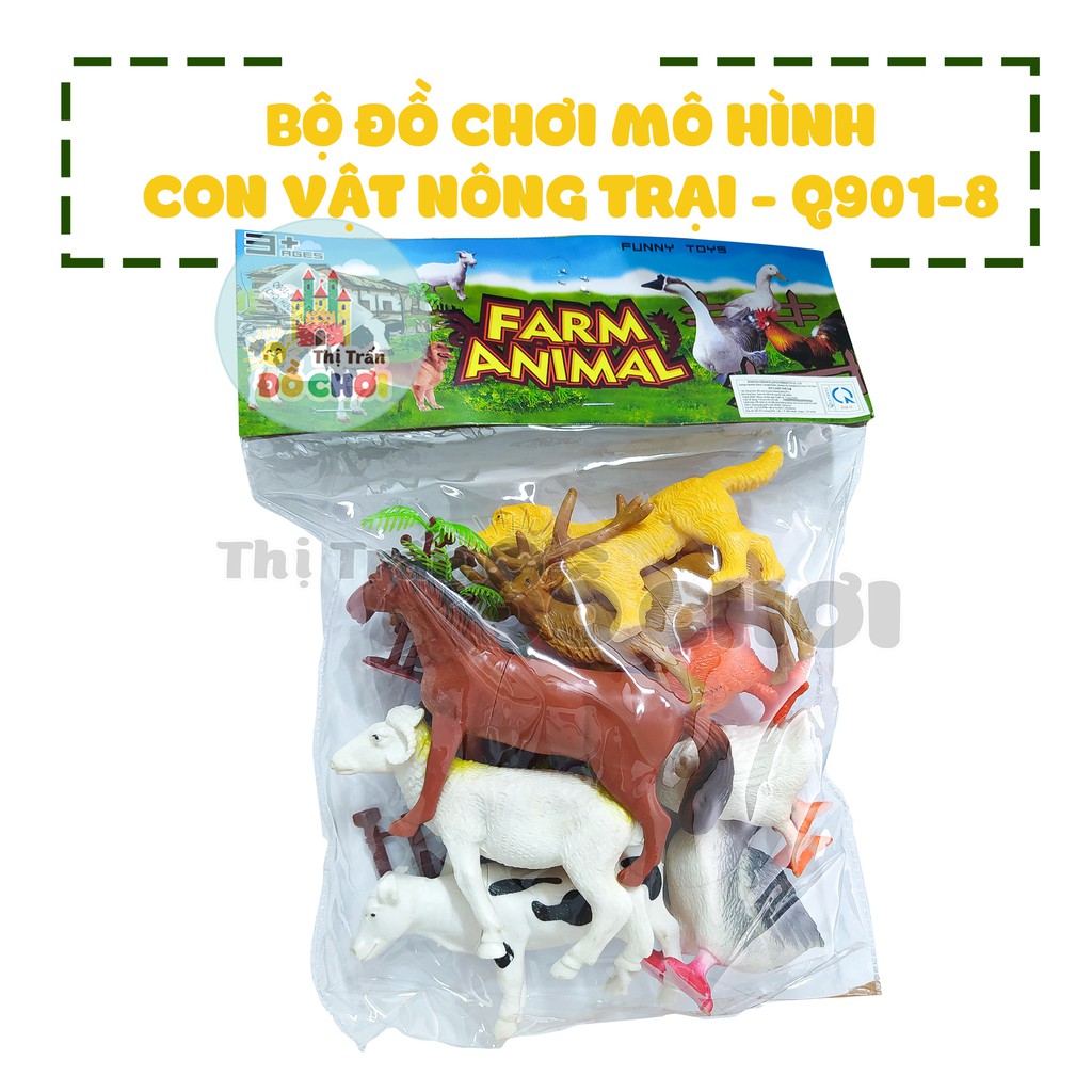 Mô hình động vật thú nuôi trong nhà bằng nhựa an toàn cho bé Q901-8 - Thị trấn đồ chơi