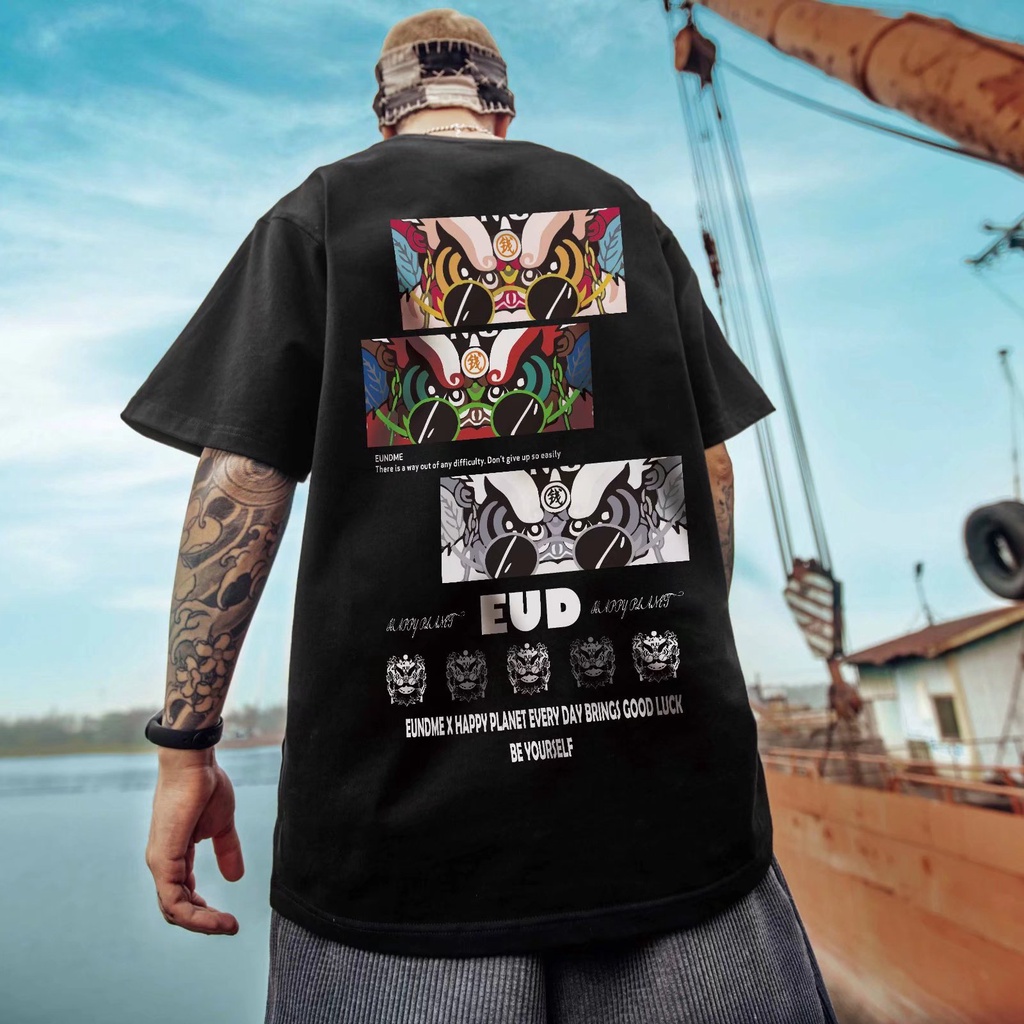 Áo Thun Dáng Rộng In Chữ Phong Cách Hip Hop Đường Phố Hàn Quốc Thời Trang Mùa Hè Cho Nam [M-8XL]