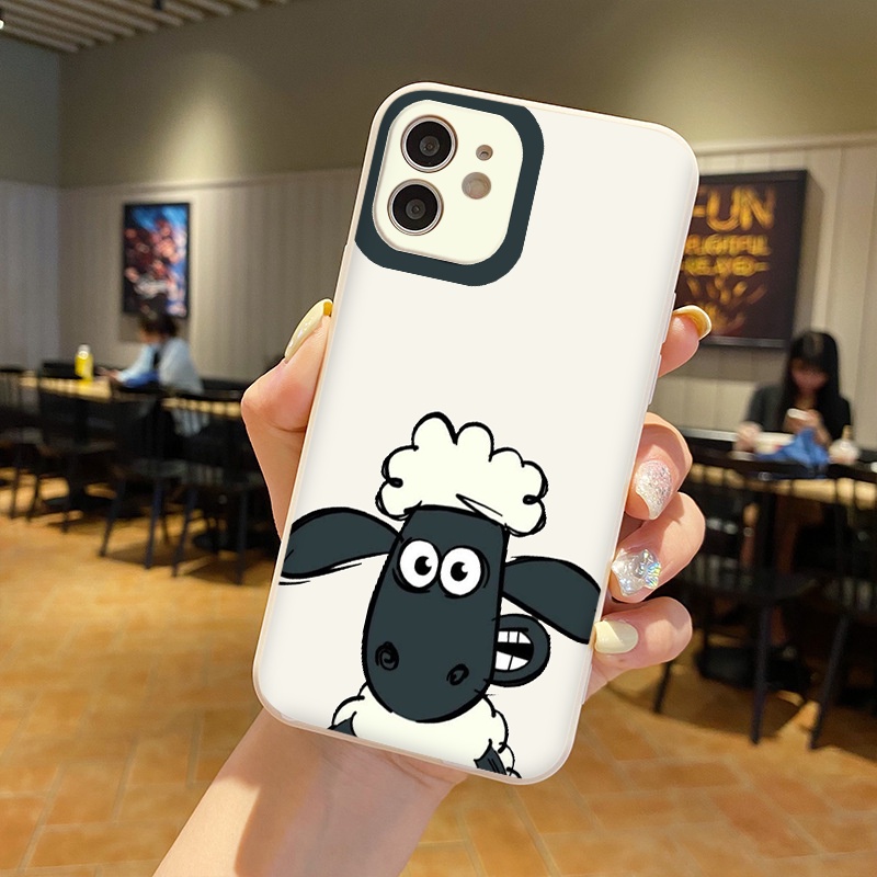 Ốp Điện Thoại iphone Cừu Shaun ốp vuông iPhone 12 8plus x 11promax 7plus 8 6 6Plus 7Plus 8Plus X Xs Max 13 Promax tr358
