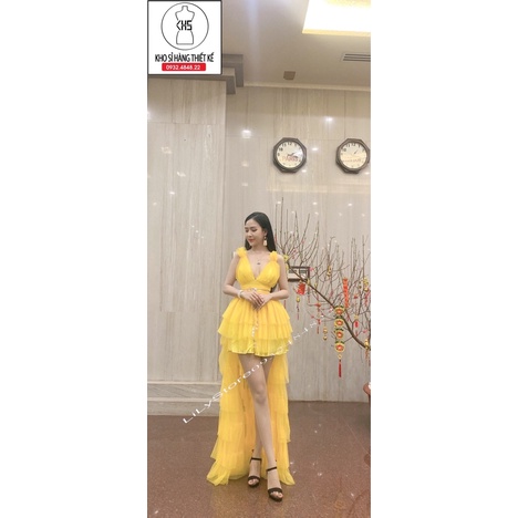 ĐẦM TẦNG ĐUÔI TÔM KÈM DÂY RUY BĂNG FULL SIZE S/M/L/XL ( ảnh và video khách nhà lily 1000%)