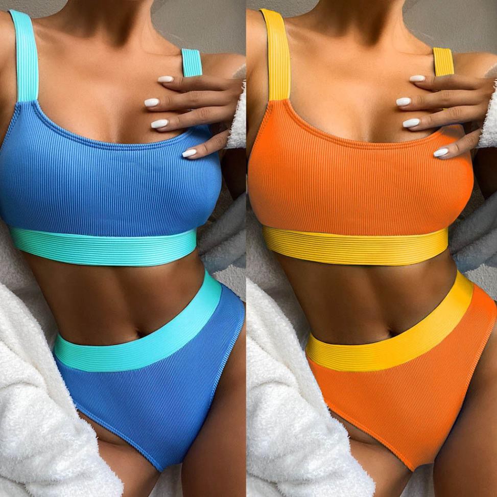 Bộ đồ bơi đi biển thiết kế nâng ngực kiểu phối màu phong cách quyến rũ cho nữ  ྇