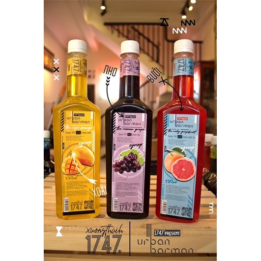 Siro Syrup Urban Barman các vị 730ml