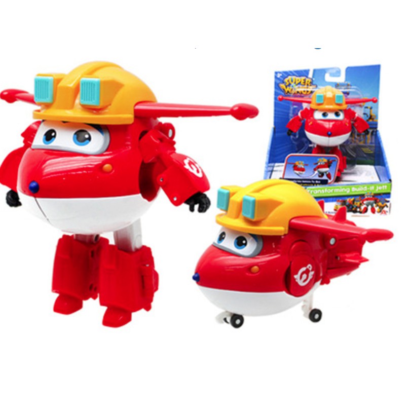 Super wings Đội bay siêu đẳng Mô hình máy bay Jett Team Xây Dựng mô hình Mẫu mới