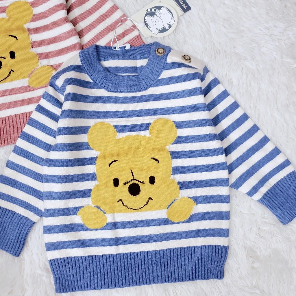 117 Áo len cài vai phối kẻ hàng quảng châu loại đẹp cho bé trai/ bé gái (6-12kg)