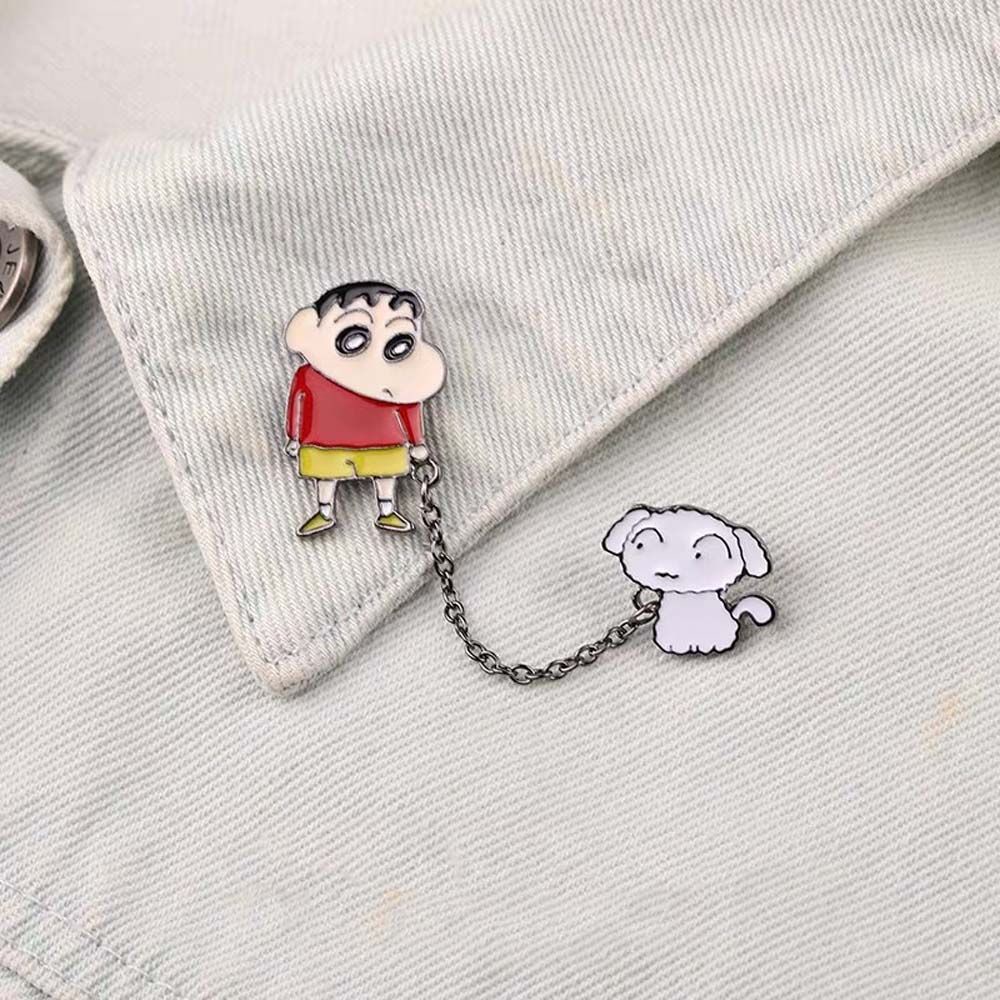 Ghim cài áo hình nhân vật hoạt hình Shin chan dễ thương cho nữ