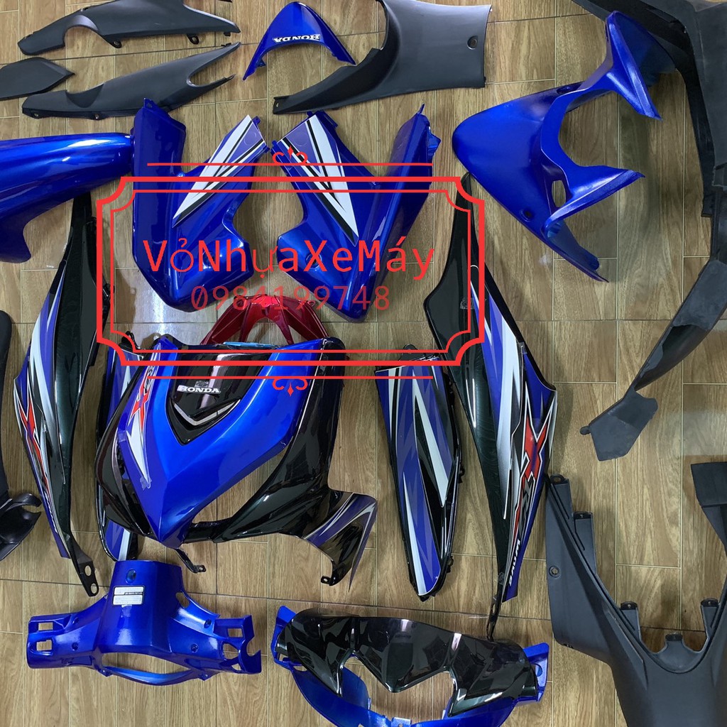 Bộ dàn áo xe RSX 110 - vỏ nhựa xe wave RSX màu xanh - phù hợp lắp cho RSX 110 đời 2010 đến 2011